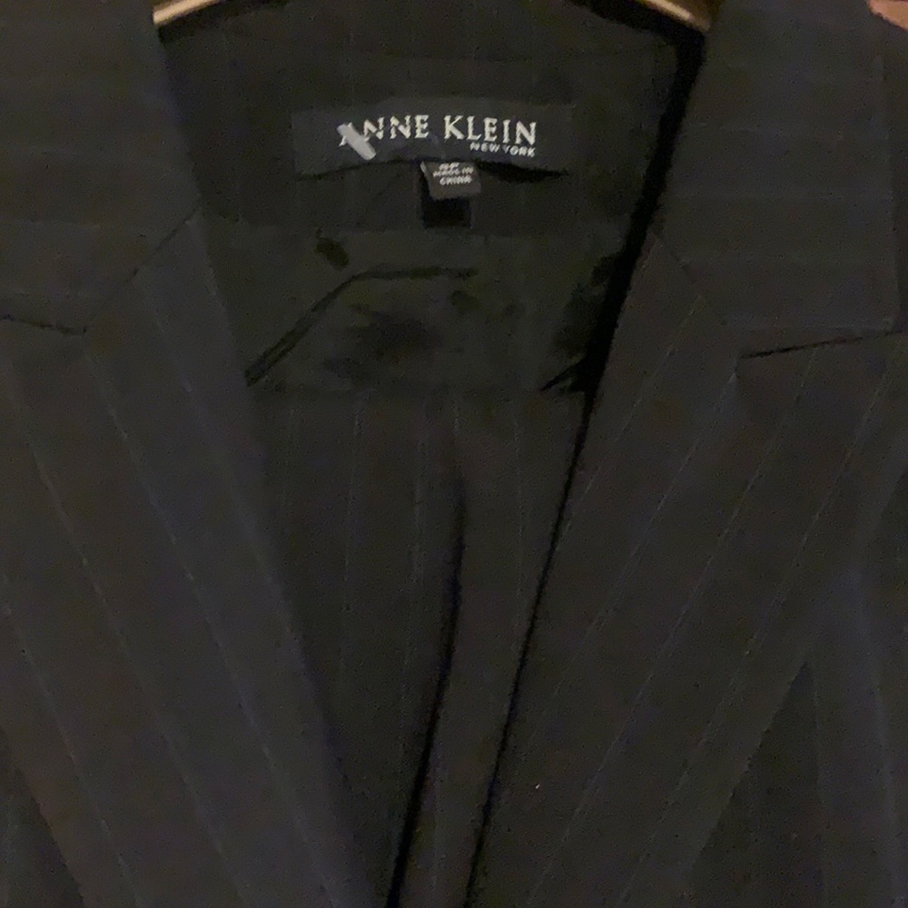 Anne Klein brown pinstripe pantsuit